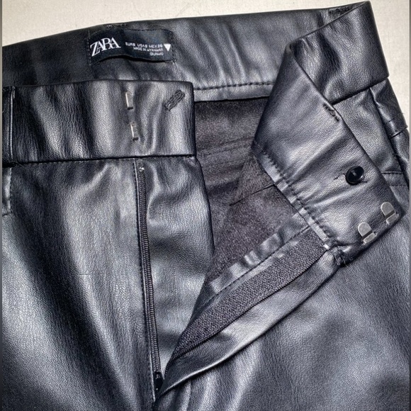 Pantalon Zara simili cuir noir - Picture 3 of 5